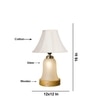 Devansh Off-White Cotton Shade Lamp With Wood & Mosaic Glass Base For Decoration/Office/Home/Gifting/Study For Decoration/Office/Home/Gifting/Study