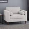 Bruch Boucle Fabric Arm Chair in White Colour