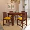 Aura 4 Seater Dining Set with Cushioned Chairs in Yellow Colour