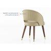 Celia Upholstered Dining Chair In Ancient Ivory Cream Leatherette In Dark Teak Finish