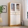 Hexa Engineered Wood Bookshelf Multipurpose Storage Rack in Giant Wood and Frosty White