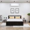 Hexa Engineered Wood Modern King Bed With Headboard With Storage In Flower Wenge