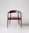 Leyuo Solid Wood Dining Chair in Dark Brown Colour