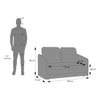 Kobi 2 Seater Fold Out Sofa Cum Bed in Charcoal Haze Colour