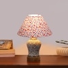 Devansh Conical Multi Cotton Shade Lamp With Wood & Mosaic Glass Base For Decoration/Office/Home/Gifting/Study For Decoration/Office/Home/Gifting/Study -(10X10X14.5) Inches -A