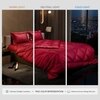 Stoa Paris Comforter Set Double Bed, 300TC Satin Double Bed Comforters in Flirty Red