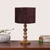 Devansh Brown Jute   Table Lamp With  Wood Natural Base (7X7X15.5 Inches)-17
