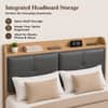 AIAN Diboll Queen Size Hydraulic Storage Bed Walnut