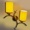 Devansh Metal Electric Wall Light in Gold Colour with Yellow Shade Count of 2 Lights