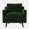 Reiti Velvet 1 Seater Sofa in Green Colour