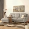 Emila Fabric Left Aligned Three Seater Sectional Recliner in Fossil Weave Colour