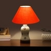 Devansh Conical Orange Cotton Shade Lamp With Wood & Mosaic Glass Base For Decoration/Office/Home/Gifting/Study For Decoration/Office/Home/Gifting/Study -(10X10X14.5) Inches -A