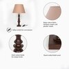 Akira hand crafted Solid wood walnut finish Table Lamp With Beige Cotton Shade