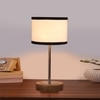 Devansh Multicolor Cotton Table Lamp With  Natural  Wood Base  & Steel Pipe (7X17 Inches)-8