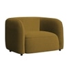 Zenol Boucle Fabric 1 Seater Sofa In Yellow