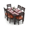 Arabia Zella Solid Wood 6 Seater Dining Table With Set Of 6 Chairs