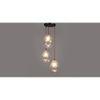 Mariana 3-Light Hanging Cluster with Cutwork Clear Glass Shade & Contrast Wire