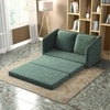 Kobi 2 Seater Fold Out Sofa Cum Bed in Speckled Teal Colour
