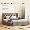 Holmebrook Upholstered Storage Bed In Hydraulic in King Size Shitake Beige Colour