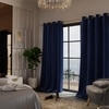 Stoa Paris Velvet Curtains for Door, Premium Dim-Out Curtain for Pack of 2, Date Night - Blue Enigma