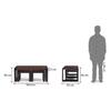 Altura Rectangular Solid Wood Coffee Table With Nested Stools In Two Tone Finish