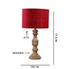 Devansh Maroon Jute Table Lamp With G Wood Natural Base -(7X17.5 Inches)-12