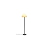 Mathew Off White Fabric Shade Floor Lamp with Black Iron Base