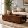 Oakley Sheesham Wood Sunburst Coffee Table in Walnut Finish