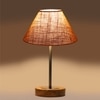 Devansh Beige Jute Table Lamp With  Natural  Wood Base  & Steel Pipe  & Steel Pipe (10X16.25 Inches)-34