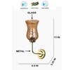 Devansh Metal Electric Wall Light in gold Colour with Lavender Shade Count of 1 Light
