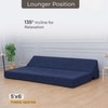 Sleep Spa Foldable Jute Fabric 3 Seater Double Foam Fold Out Sofa Cum Bed in Dark Blue Colour