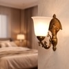 Eliante Modern Wall Lights Aluminium Die Cast & Glass Material Antique Gold & White Finish