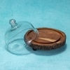 Ireka Homes Vriksha Acacia Wood Cake Stand with Glass Dome