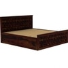 Moglis Solid Wood King  Size Bed With Box Storage Bed Walnut In Finish
