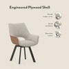 Atlas Crest Storage Solid Wood Dining Table With 6 Casey Swivel Chairs (Finish : Honey, Chair Colour : Beige & Tan)