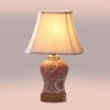Devansh Off-White Cotton Rectangular Shade Lamp With Wood & Mosaic Glass Base For Decoration/Office/Home/Gifting/Study For Decoration/Office/Home/Gifting/Study