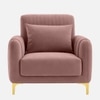 Monly Velvet 1 Seater Sofa Peach Color