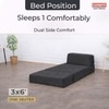 Coirfit Folding 1 Seater Single Foam Fold Out Sofa Cum Bed in Dark Grey Colour