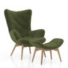 Contour Chair With Ottoman In Moss Green