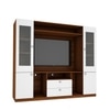 Casper Large Tv Unit Walnut And Frosty White 60 Inches Tv