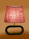 Devansh Pink Jute Table Lamp With  Wood Black Base -11