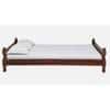 Wood Solid Wood Queen Size Non Storage Bed In Honey Oak Finish