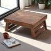 Ohio Sheesham Wood Foldable Laptop Table in Teak Finish