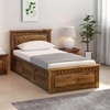 Zvya Solid Wood Single  Size Upholstered Bed With Box Storage (Provincial Teak Finish)
