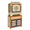 D'Dass Copper Mdf and Sheesham Wooden Temple With Cabinet For Pooja
