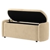 Risibol  Velvet 2 Seater Ottoman Bench with Storage  in Cream  Color