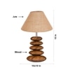 Devansh Beige Jute Table Lamp With Wood  Pebble Lamp  (10X10X15) Inches