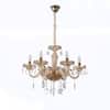 Marie Theresa 6 Arm Amber and Clear Crystal Chandelier