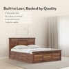 Fidora Solid Wood Queen Hydraulic Storage Bed In Teak Finish