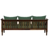 Linton 3+1+1 Seater Wooden Sofa in Green Fabric